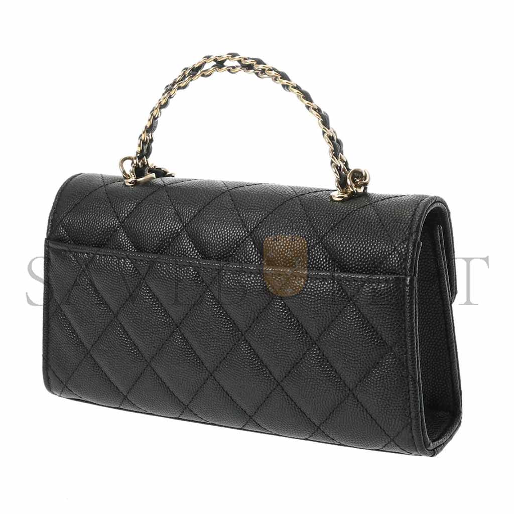 Ch*el black caviar leather phone case shoulder bag (18*10*4.5cm)